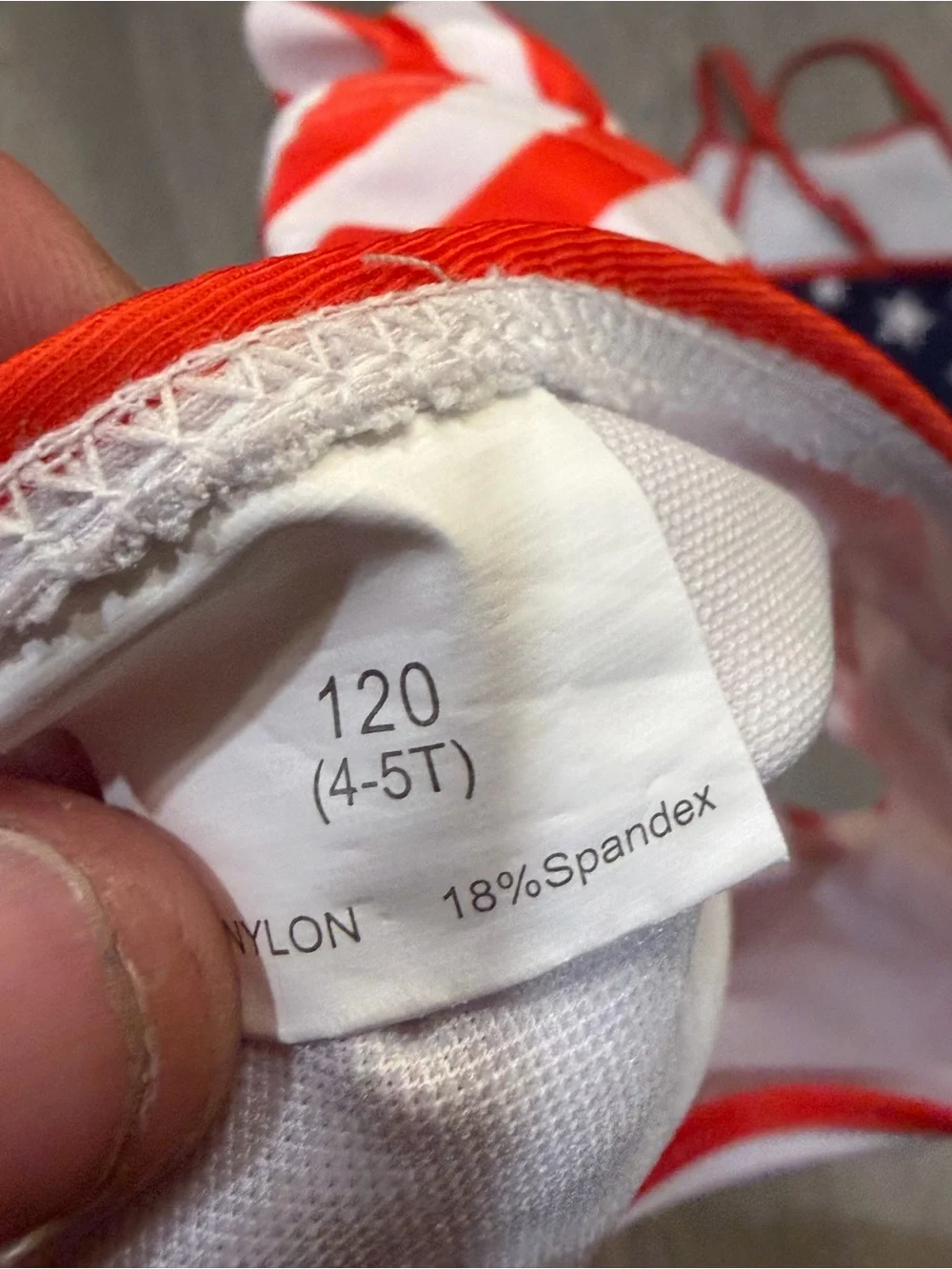 Girl’s Red White & Blue American Flag 120 (4T-5T) Tankini Bathing Suit